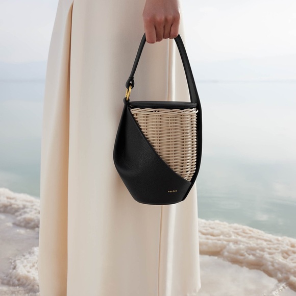 Polene Handbags - Polene Black and Tan basket Bag